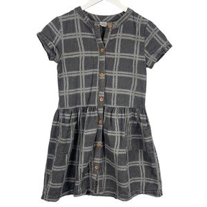 Wonder Nation Girls Plaid Faux Button Down Casual Summer Dress Size Large 10-12